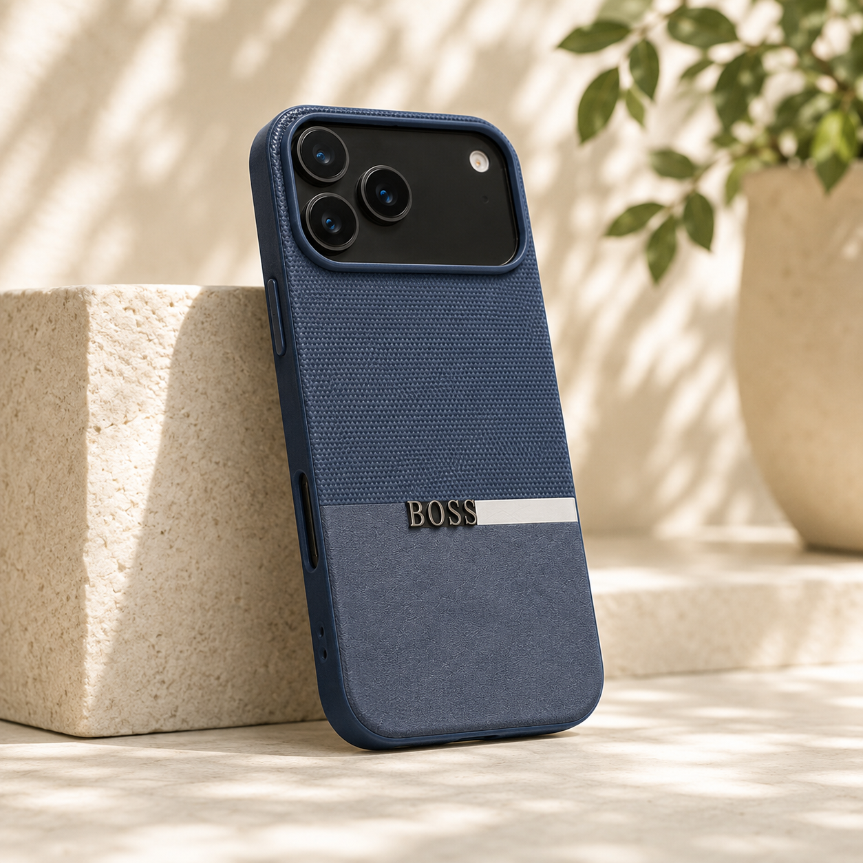 Dual-Tone Woven Leather Case