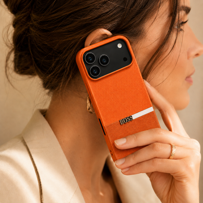 Dual-Tone Woven Leather Case