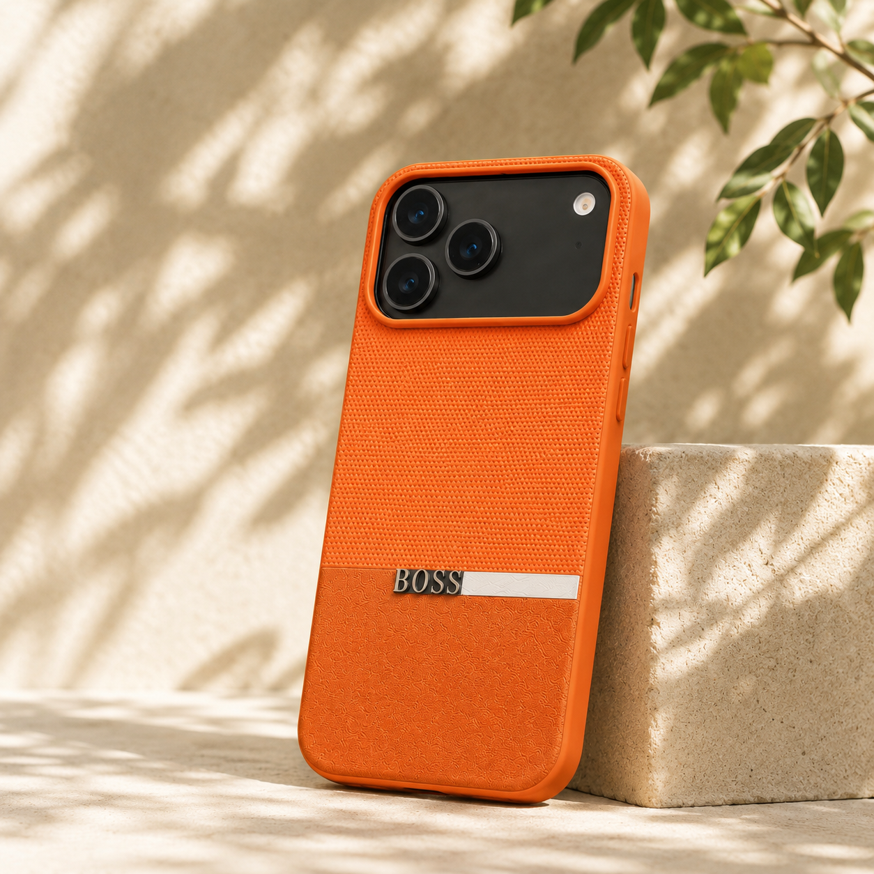 Dual-Tone Woven Leather Case